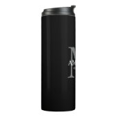 Monogramm Gray Name Thermaltumbler Thermosbecher (Nach links gedreht)