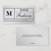 Monogramm-Grid-Variante Silver Visitenkarte (Vorne/Hinten)