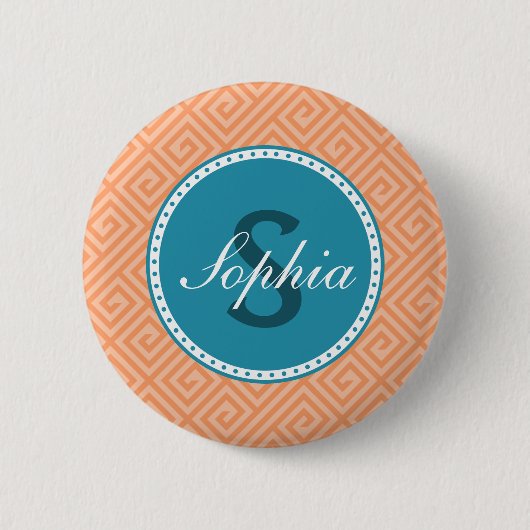 Monogramm-griechischer Schlüsselknopf Button (Vorderseite)