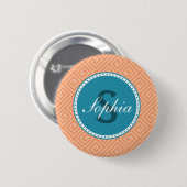 Monogramm-griechischer Schlüsselknopf Button (Vorne & Hinten)
