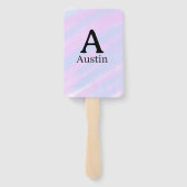 Monogramm Großbuchstabe männlich Name lila Pastell Fächer (Rückseite)