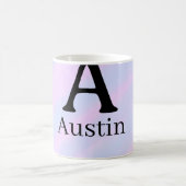Monogramm Großbuchstabe männlich Name lila Pastell Kaffeetasse (Mittel)