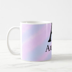 Monogramm Großbuchstabe männlich Name lila Pastell Kaffeetasse