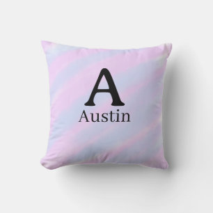 Monogramm Großbuchstabe männlich Name lila Pastell Kissen