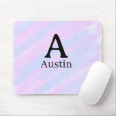 Monogramm Großbuchstabe männlich Name lila Pastell Mousepad (Mit Mouse)