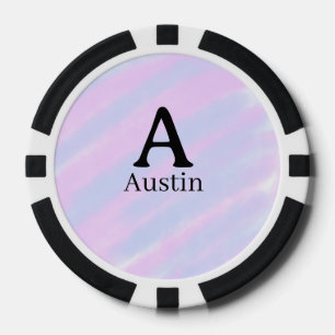 Monogramm Großbuchstabe männlich Name lila Pastell Pokerchips