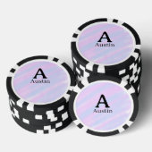 Monogramm Großbuchstabe männlich Name lila Pastell Pokerchips (Stapel)