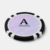 Monogramm Großbuchstabe männlich Name lila Pastell Pokerchips (Einzeln)