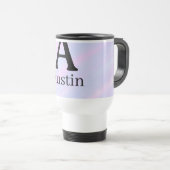 Monogramm Großbuchstabe männlich Name lila Pastell Reisebecher (VorderseiteRechts)