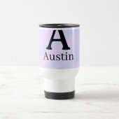 Monogramm Großbuchstabe männlich Name lila Pastell Reisebecher (Mittel)