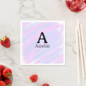 Monogramm Großbuchstabe männlich Name lila Pastell Serviette (Beispiel)