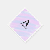 Monogramm Großbuchstabe männlich Name lila Pastell Serviette (Ecke)