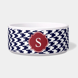 Monogramm große Hundeschale aus blauem und weißem  Napf