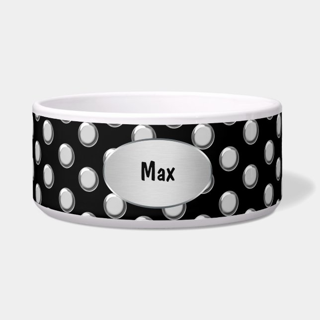 Monogramm-große Hundeschüssel Napf (Vorderseite)