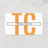 Monogramm große Initialen in Orange und Weiß Visitenkarte (Vorderseite)