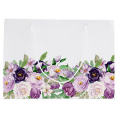 Monogramm große Lila und Lavendel-Rose Geschenktüte (Rückseite)