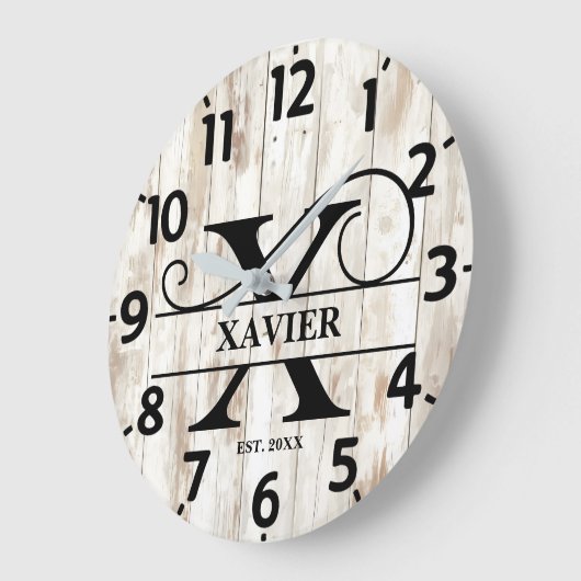 Monogramm Große Wanduhr (Winkel)