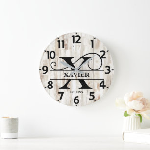 Monogramm Große Wanduhr