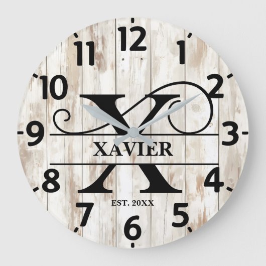 Monogramm Große Wanduhr (Vorderseite)