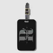 Monogramm großes initial personalisiertes Gepäckan Gepäckanhänger (Vorderseite Vertikal)