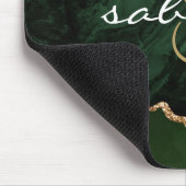 Monogramm Grün Achat Geode Mousepad (Ecke)