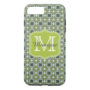 Monogramm Grün Blumen Muster Case-Mate iPhone Hülle