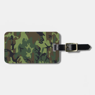 Monogramm Grün Braun Schwarz Camo Tarnmuster Gepäckanhänger