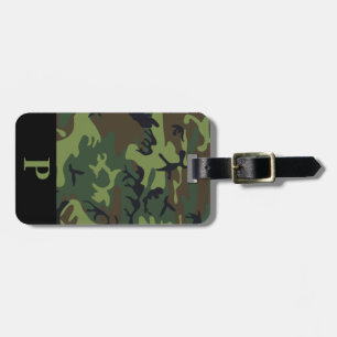 Monogramm Grün Braun Schwarz Camo Tarnmuster Schwa Gepäckanhänger