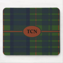 Monogramm Grün und Blau Rot Tartan Schottisch Kari