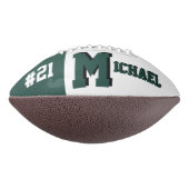 Monogramm Grün/Weiß Football (Gedreht 270)