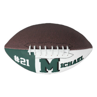 Monogramm Grün/Weiß Football