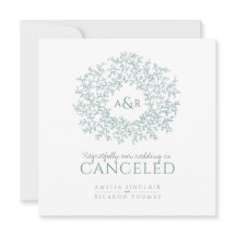 Monogramm grüne Blätter Hochzeit storniert