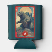 Monogramm grüne Eidechsen-Monster Cool Retro Fette Dosenkühler (Rückseite)