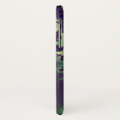 Monogramm-grüne lila Fraktal-Blume Case-Mate iPhone Hülle (Hinten/Links)