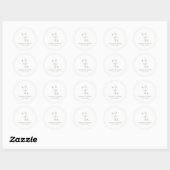Monogramm Grüne Minimalistische Boho-Hochzeit Runder Aufkleber (Blatt)