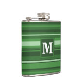 Monogramm grüne Streifen Flachmann (Rechts)