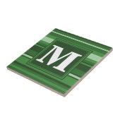 Monogramm grüne Streifen Fliese (Seite)