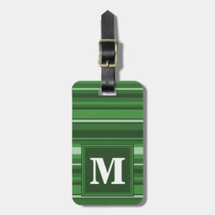 Monogramm grüne Streifen Gepäckanhänger