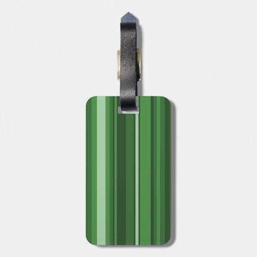 Monogramm grüne Streifen Gepäckanhänger (Rückseite vertikal)