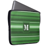 Monogramm grüne Streifen Laptopschutzhülle (Vorne Rechts)