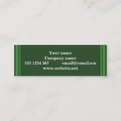 Monogramm grüne Streifen Mini Visitenkarte (Rückseite)