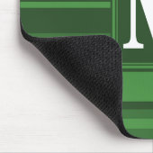 Monogramm grüne Streifen Mousepad (Ecke)