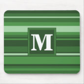 Monogramm grüne Streifen Mousepad (Vorne)