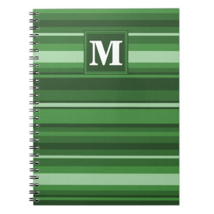 Monogramm grüne Streifen Notizblock