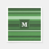 Monogramm grüne Streifen Serviette (Vorderseite)