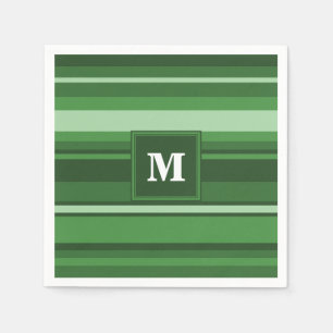Monogramm grüne Streifen Serviette