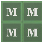 Monogramm grüne Streifen Stoff (Nahaufnahme)