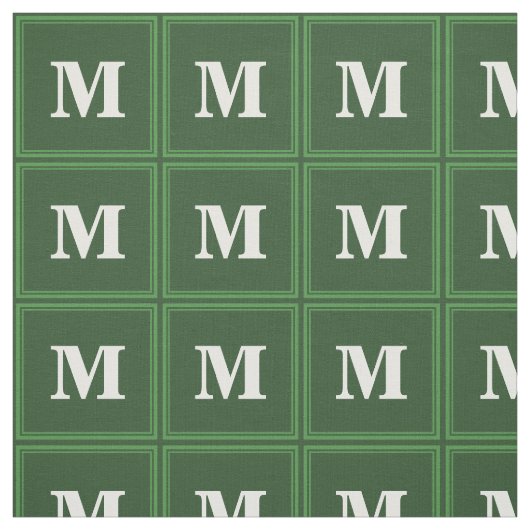 Monogramm grüne Streifen Stoff (Muster)