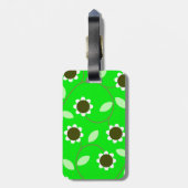 Monogramm grüner Flor Gepäckanhänger (Rückseite vertikal)