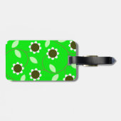 Monogramm grüner Flor Gepäckanhänger (Rückseite horizontal)